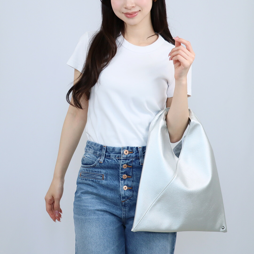 【9日0時～48h限定ポイント5倍】 【期間限定価格】 エムエムシックス メゾンマルジェラ MM6 MAISON MARGIELA ハンドバッグ トートバッグ ジャパニーズ S54WD0043P8396 スモール T9002 SILVER メタリック シルバー