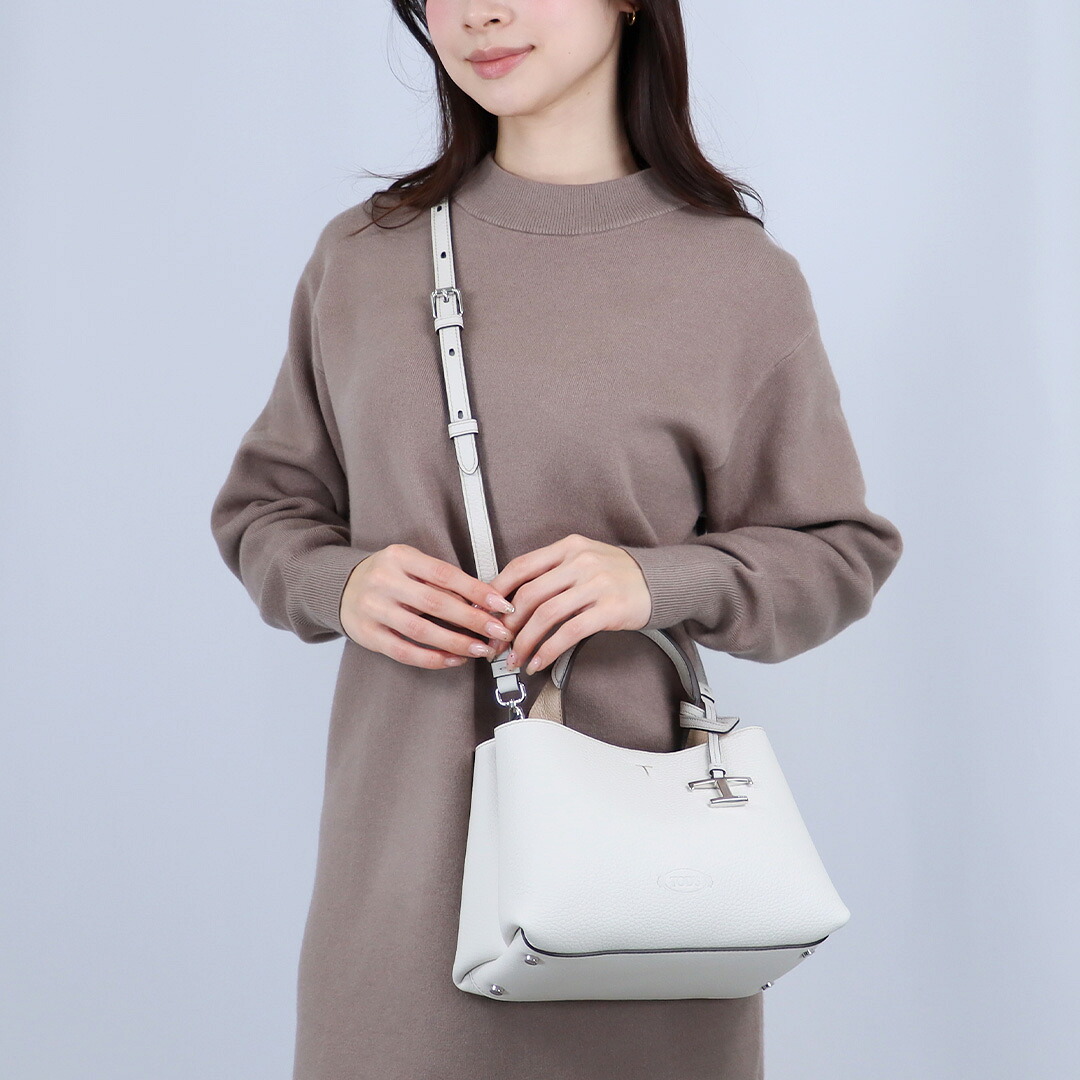 【訳あり】【X-7】トッズ TODS 2WAYバッグ レザー バッグ Tタイムレス マイクロ XBWAPAEL000 QRI 1092 WHITE【ギフト不可】｜テザーレブランドショップ