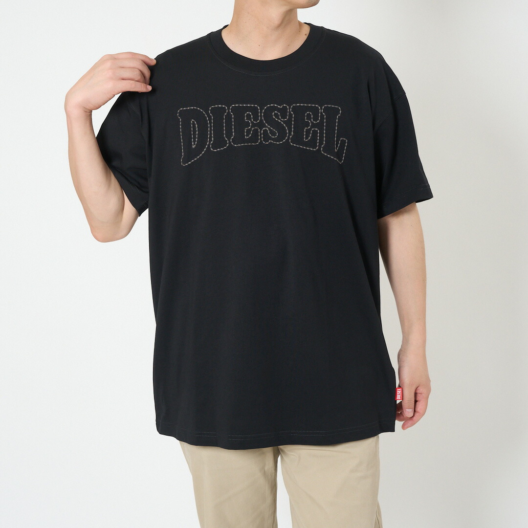 【7日0時～24h押さえる尖んがり5倍】ディーゼル DIESEL メンズ 半袖ティーシャツ ロゴタイプティーシャツ T-NORM-V10 T-SHIRT A209770PLAT オーガニックコットン 綿100％