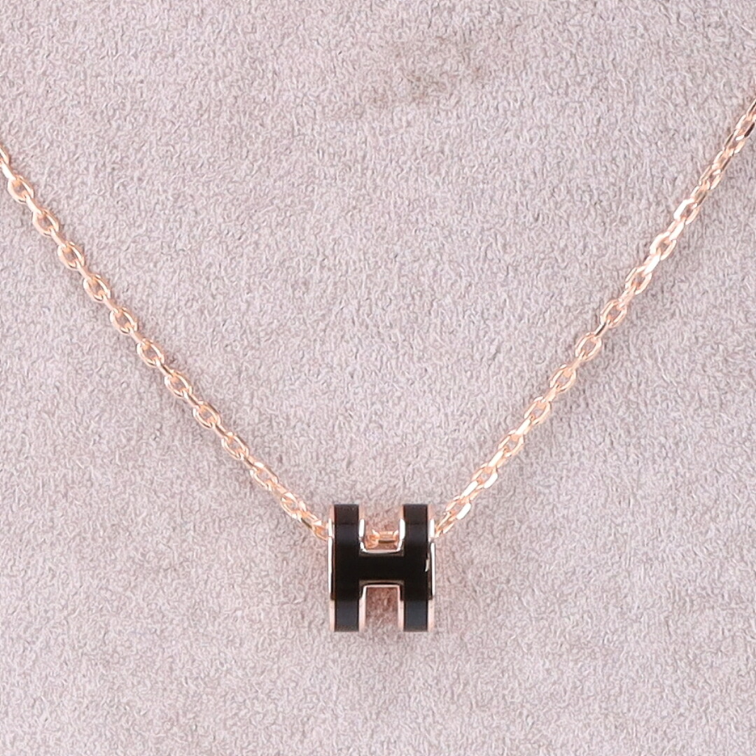 エルメス　ミニポップH ネックレス　ローズドラジェ HERMES エルメス ネックレス ミニ ポップアッシュ ローズ