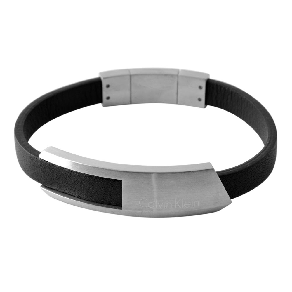 calvin klein men's leather bracelet