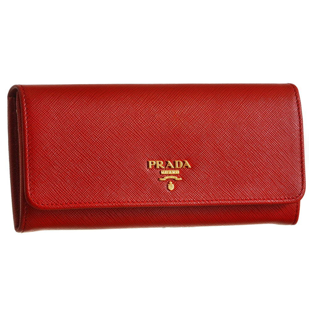 PRADA リボン付き長財布レッド PRADA プラダ サフィアーノ ヴェルニ 長財布 リボン 赤 レッド