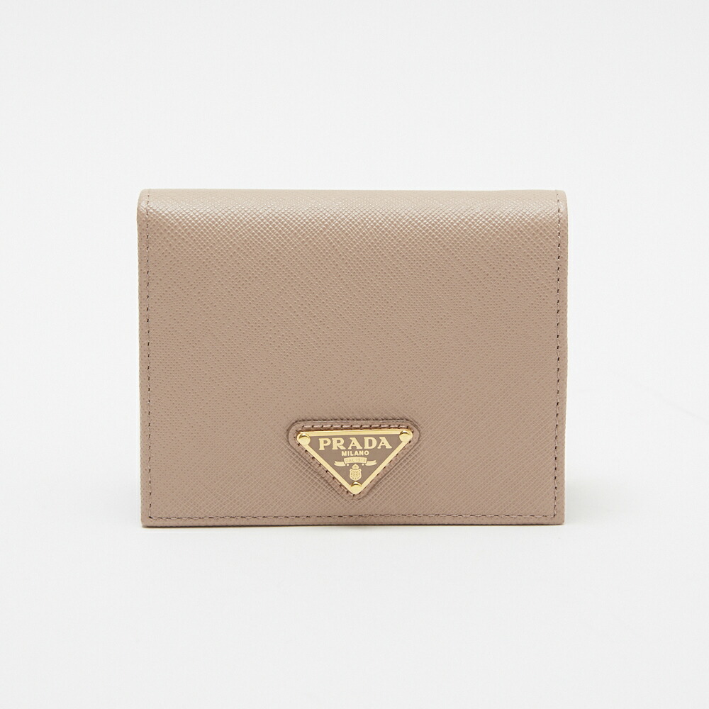 【美品】PRADA プラダ　サフィアーノ　ベージュ　折り財布　レザー　コンパクト 楽天市場】PRADA プラダ 折財布 二つ折り財布 ピンクベージュ