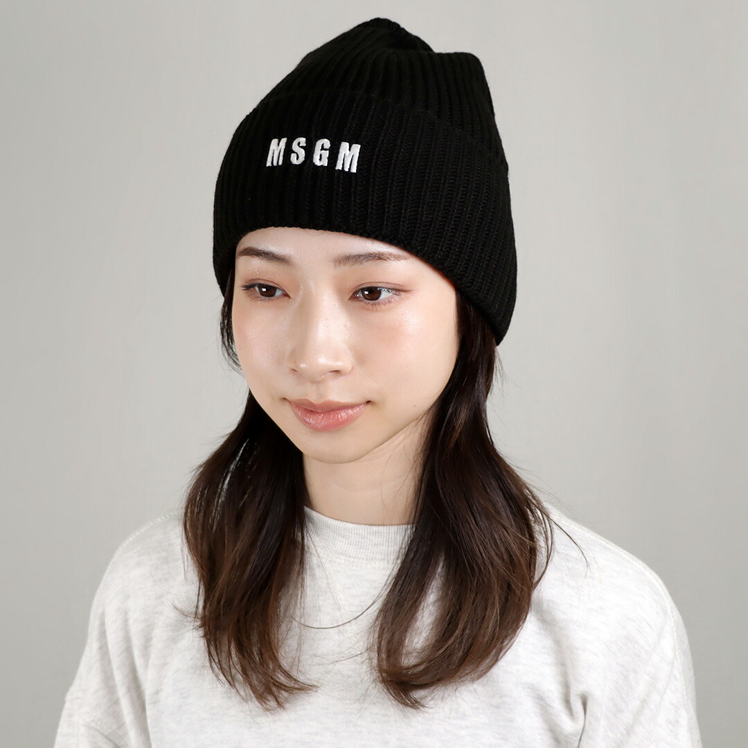 0円 50%OFF! エムエスジーエム ニットキャップ 帽子 3140ML04 217780 ブラック 99 BLACK MSGM