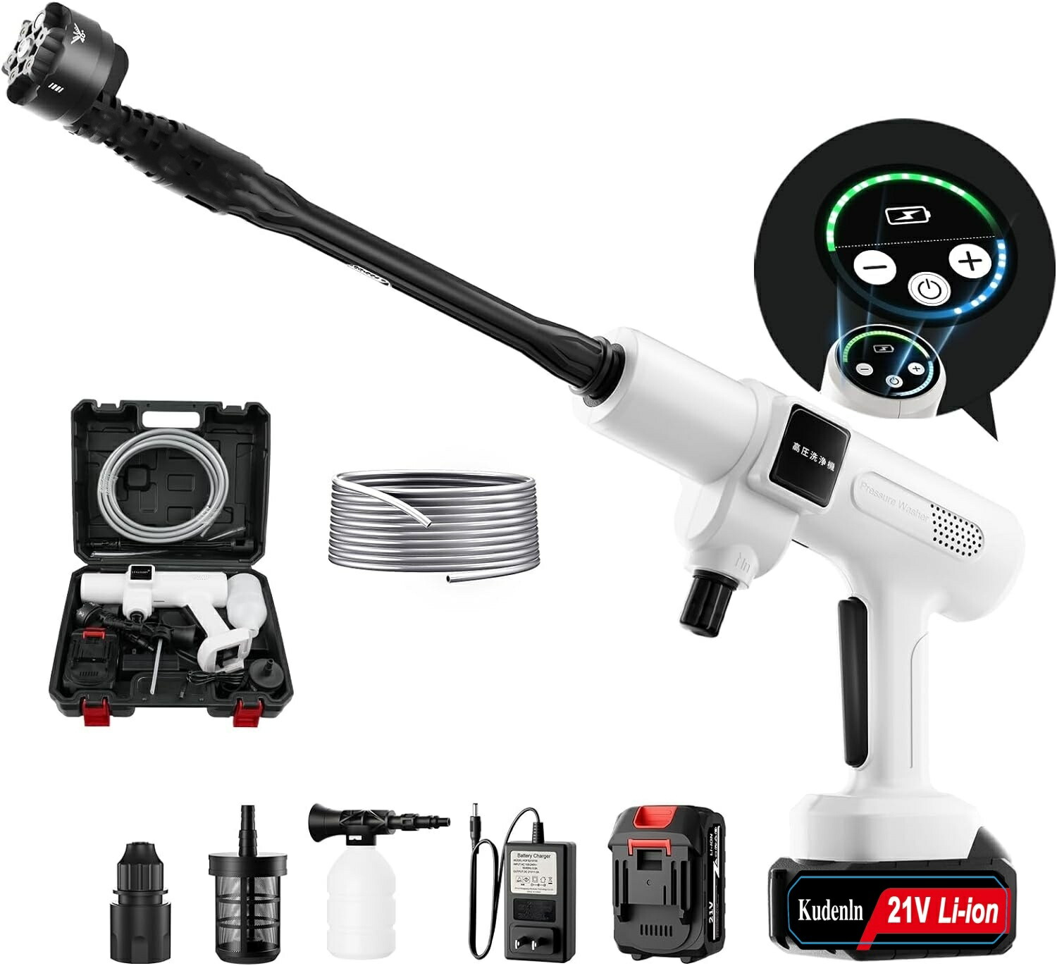 高圧洗浄機 コードレス 充電式 家庭用 マキタ互換 噴射10M 6in1ノズル
