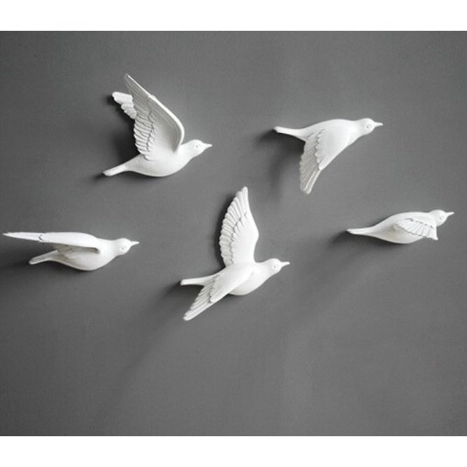 楽天市場】アンティーク調 鳥 立体壁飾り ウォールデコ 5点セット