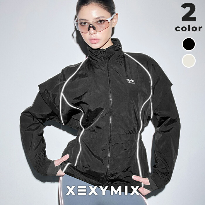 ゼクシィミックス xexymix ウィンドブレーカー UVカット 撥水 防風 通気性 レディース ジャケット ランニング アウター スポーツウェア トレーニングウェア ランニングウェア ジムウェア 防風 メッシュ リフレクティブ パイピング ゼクシーミックス xfk3jl1003|XEXYMIX Online Shop 店