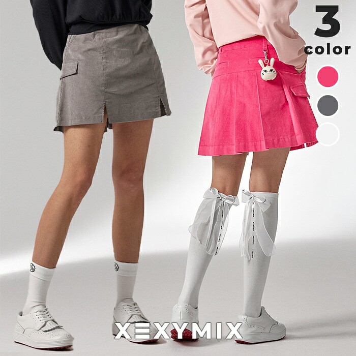 ゼクシィミックス xexymix ゴルフ スカート コーデュロイ 裏起毛 インナーパンツ ゴルフウェア レディース かわいい ゴルフ ゴルファーフ女子 Dカン付き バックプリーツ ゼクシーミックス xfk3rk1205｜XEXYMIX Online Shop 店