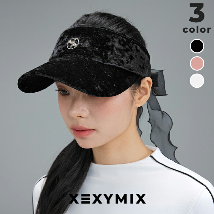 ゼクシィミックス xexymix ゴルフ バイザー グロウ ベロア リボン付き レディース ワイド 帽子 ゴルフウェア GOLF ゴルフキャップ スポーツキャップ 日除け フェミニン 日差しカット ゴルフ女子 テニス ゼクシーミックス xfk4ac1701|XEXYMIX Online Shop 店