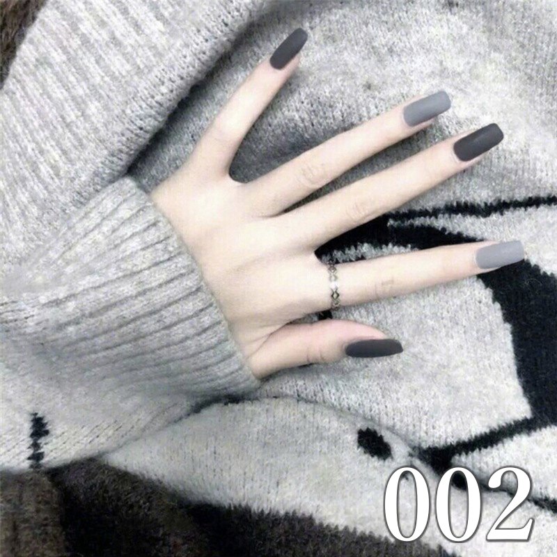 楽天市場】ネイルチップ ロング グレー 黒 送料無料 秋冬ネイル チップ