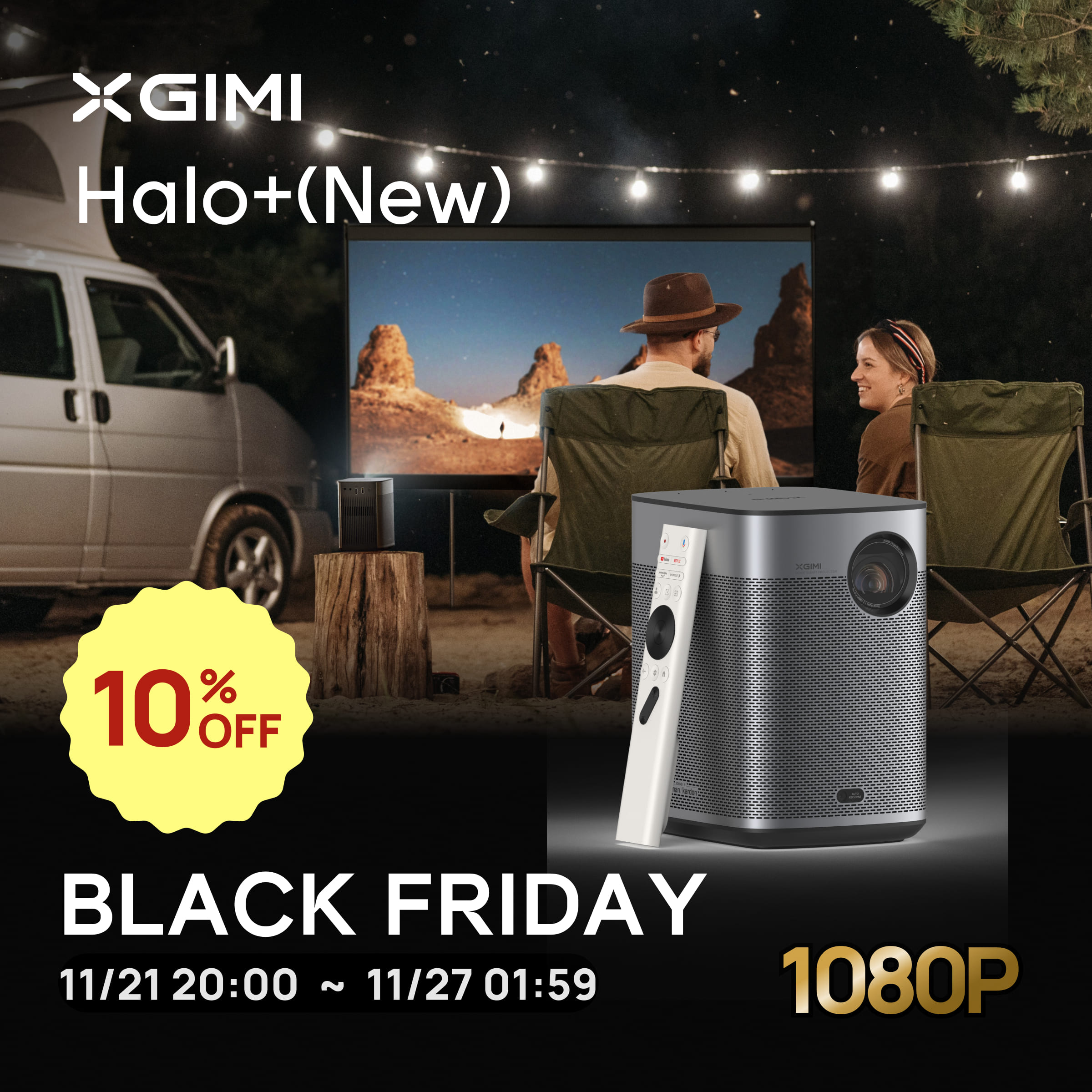 楽天市場】＼ブラックフライデー11/21 20:00～／XGIMI Halo+ モバイルプロジェクター フルHD 1080p Android TV  10.0搭載 【Harman Kardonスピーカー / オートフォーカス / 自動台形補正 / bluetooth対応 / HDR10 / 低遅延  】 : XGIMI-STORE