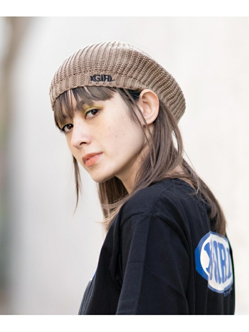 Rib Knit X Girl Beret ヘア小物 エックスガール ベレー帽 帽子