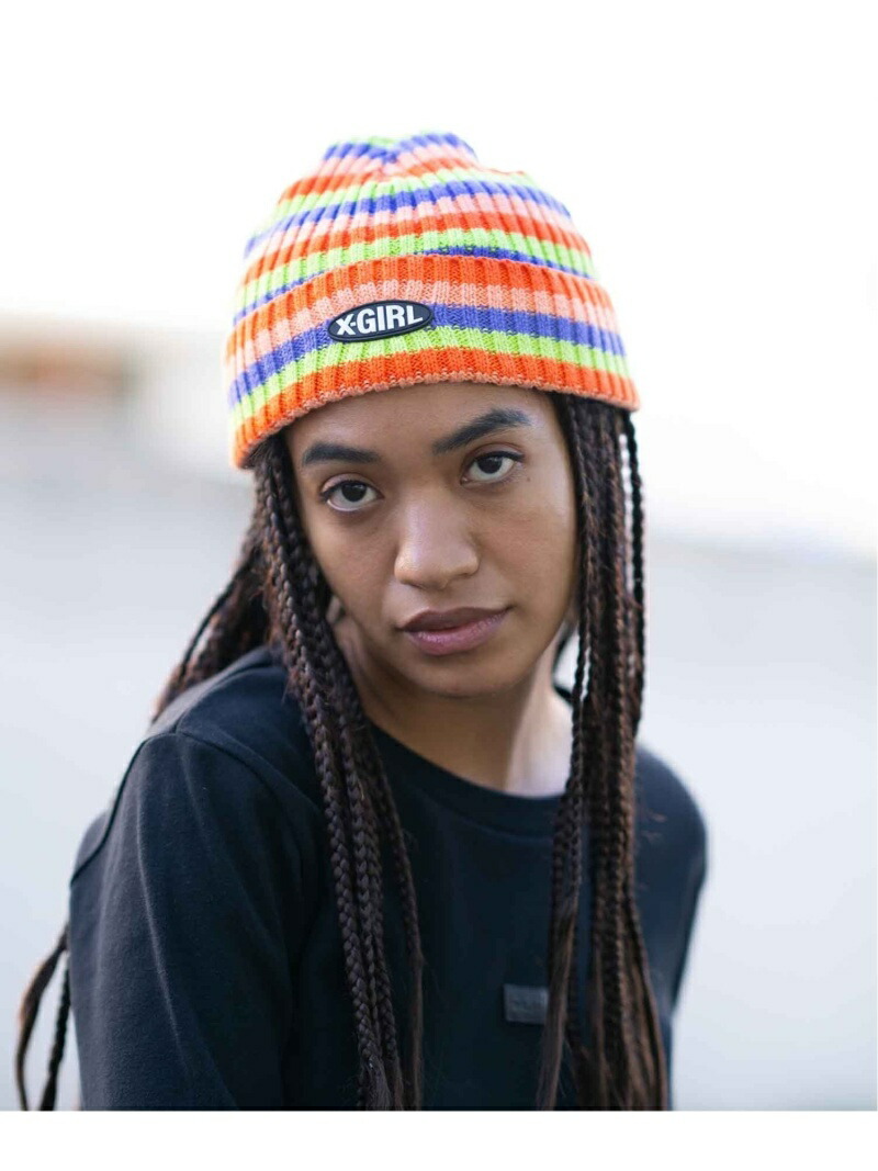Striped Knit Cap 帽子 ビーニー エックスガール X Girl