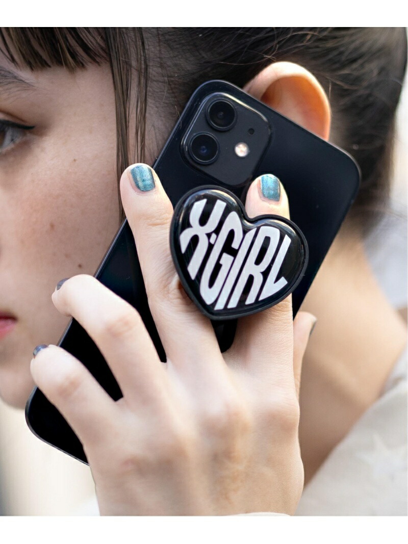 Heart Logo Smartphone モバイルアクセサリー エックスガール ファッショングッズ Stand Grip X Girl