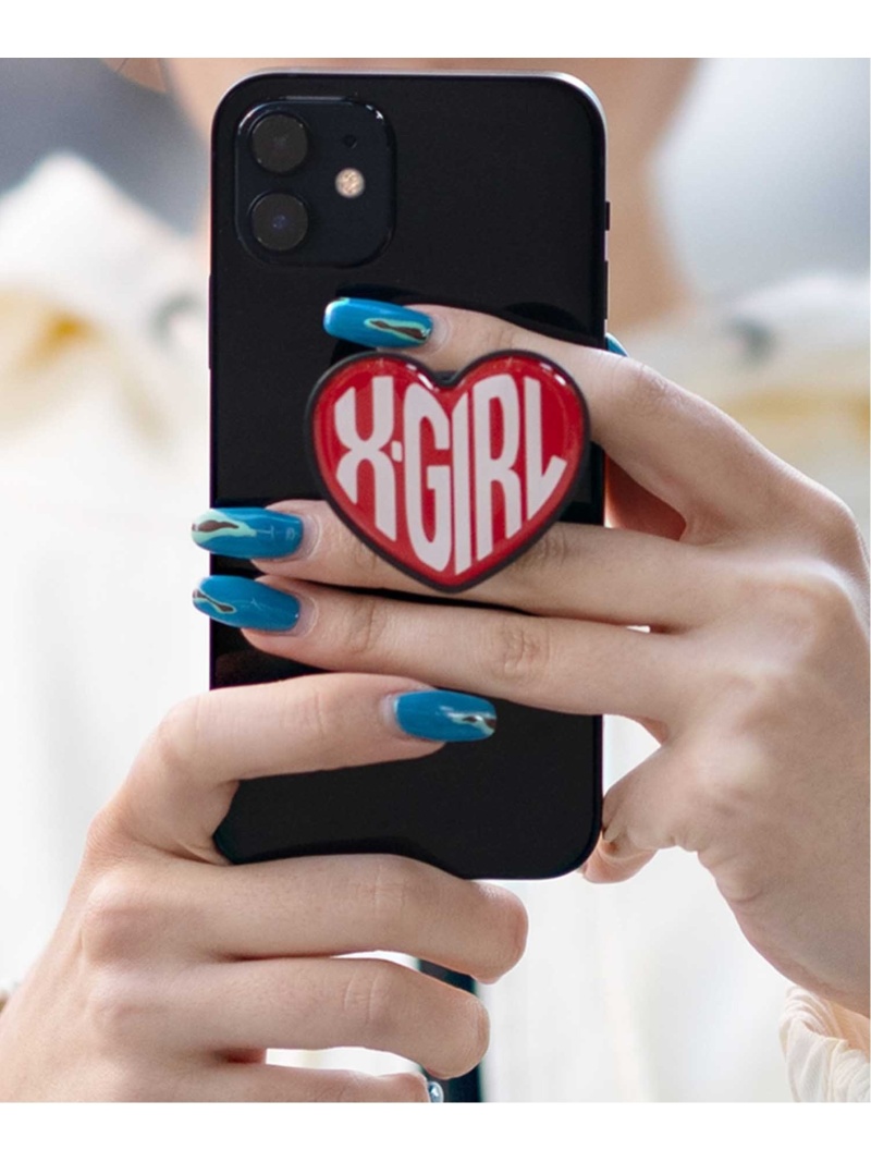 Heart Logo Smartphone モバイルアクセサリー エックスガール ファッショングッズ Stand Grip X Girl