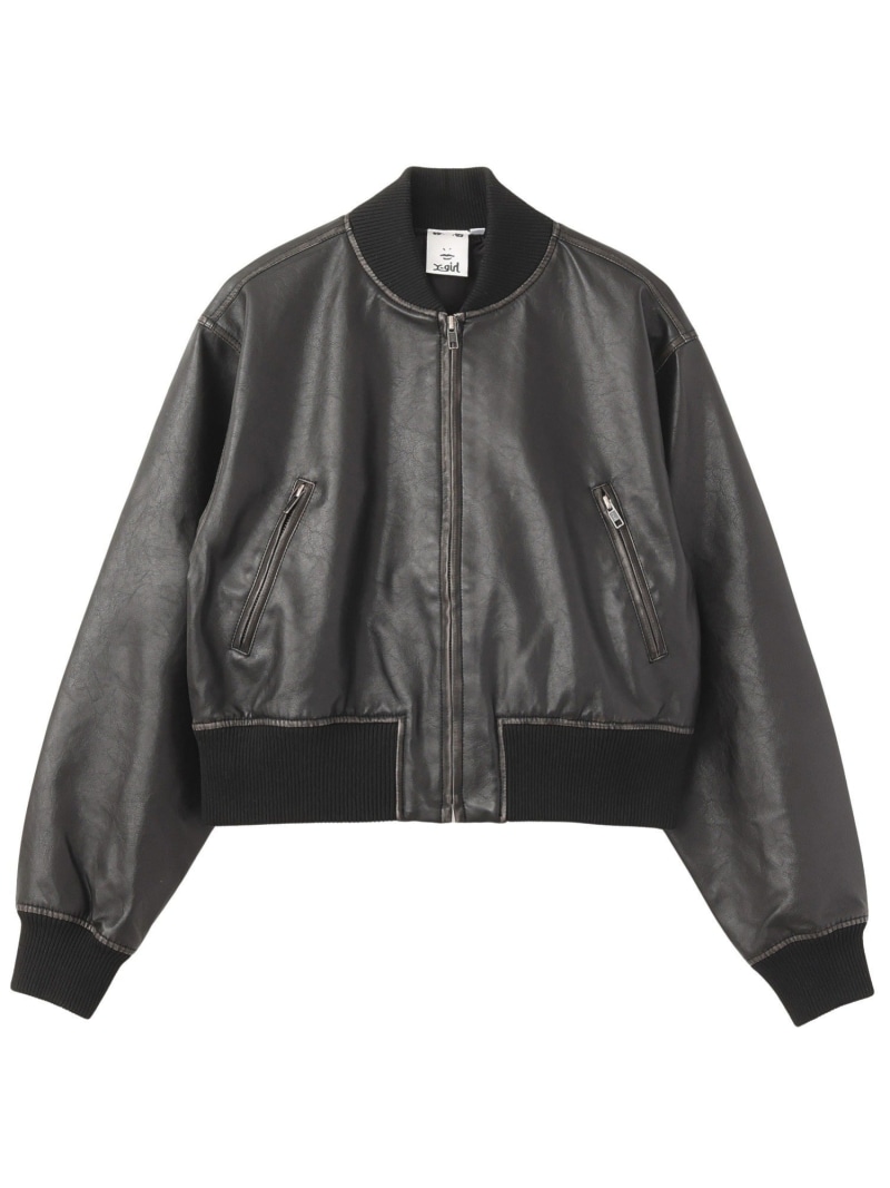 楽天市場】FAUX LEATHER OVERSIZED JACKET レジャージャケット X-girl