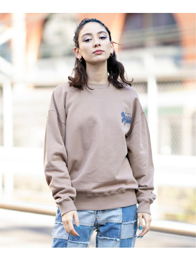 Peachy Logo X Girl トレーナー エックスガール Crew Sweat カットソー Top