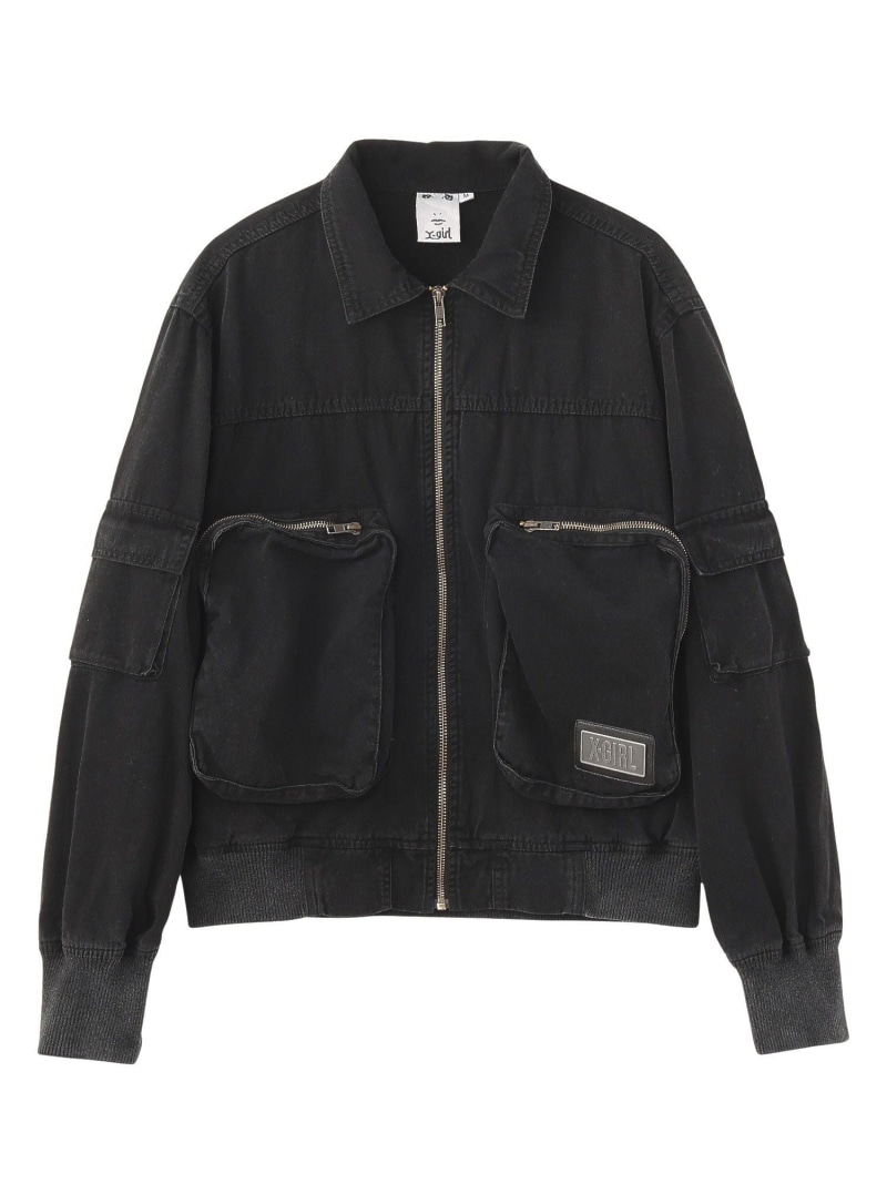 【SALE／30%OFF】FADED MULTI POCKET JACKET X-girl エックスうしろ帯 ジャケット・アウター 余分の物のジャケット・アウター 赤銅色 カーキ緑であること 黒いこと【RBA_E】【貨物輸送無料】[ Fashion]