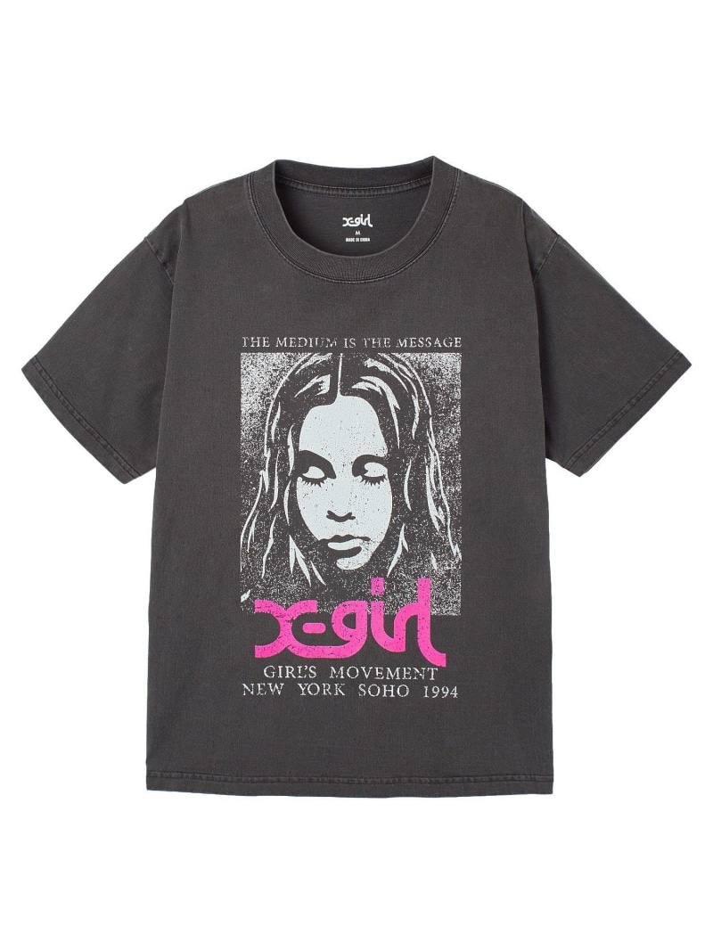 FADED FACE S/S TEE X-girl エックスガール トップス カットソー・Tシャツ グリーン パープル ブラック【送料無料】[ Fashion]