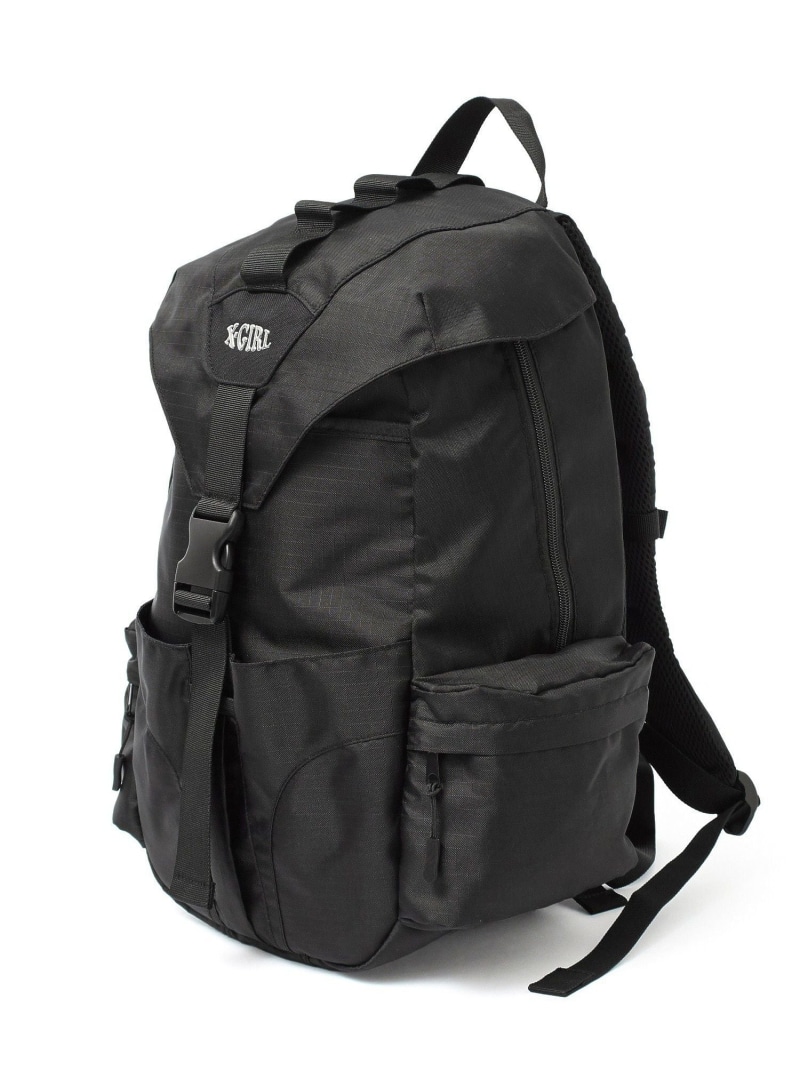 【SALE／30%OFF】METALLIC LOGO BACKPACK X-girl エックスうしろ帯 御徒面子 余分の物の御徒面子 黒いこと【RBA_E】【貨物輸送無料】[ Fashion]