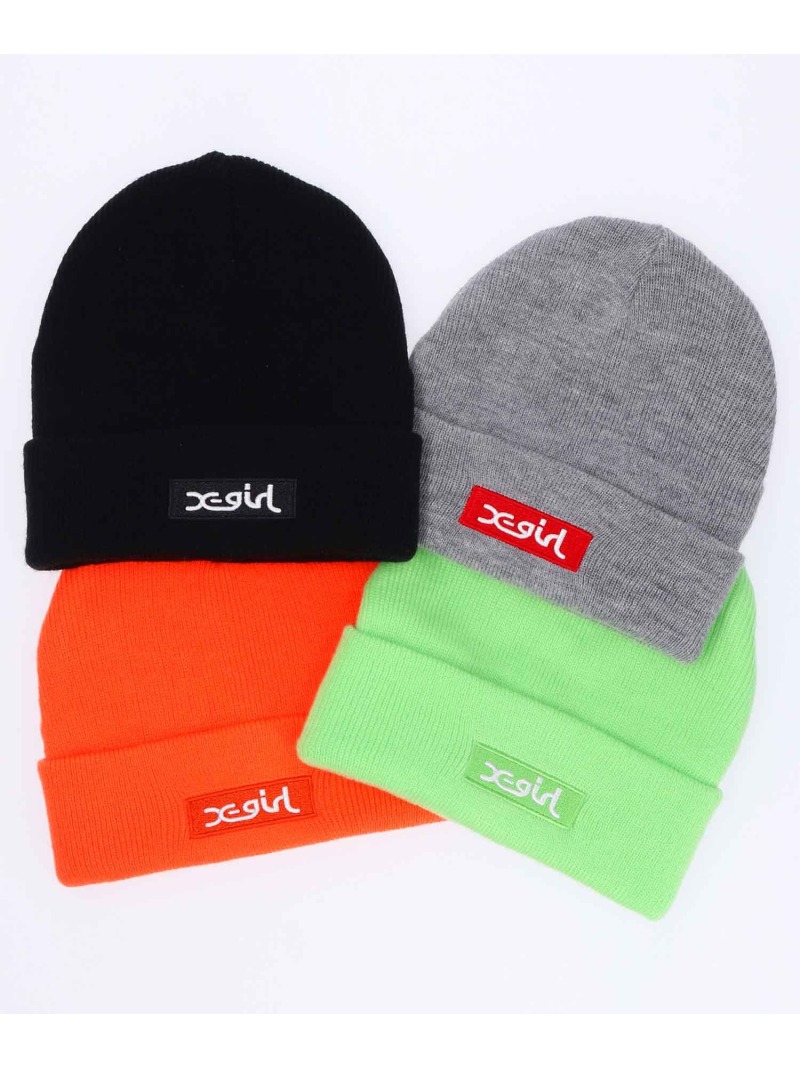 Box Logo 帽子 X Girl ニット帽 Knit ニットキャップ エックスガール Cap ヘア小物