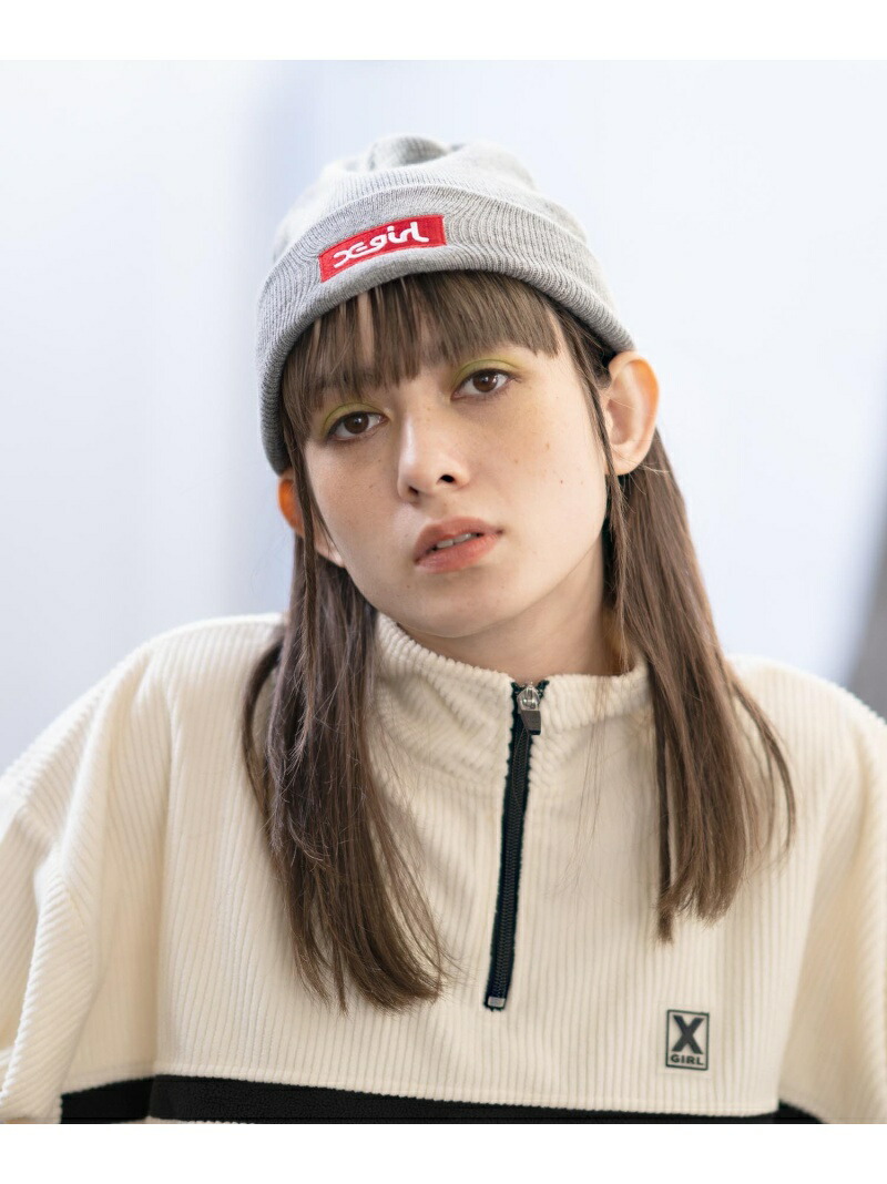 Box Logo 帽子 X Girl ニット帽 Knit ニットキャップ エックスガール Cap ヘア小物
