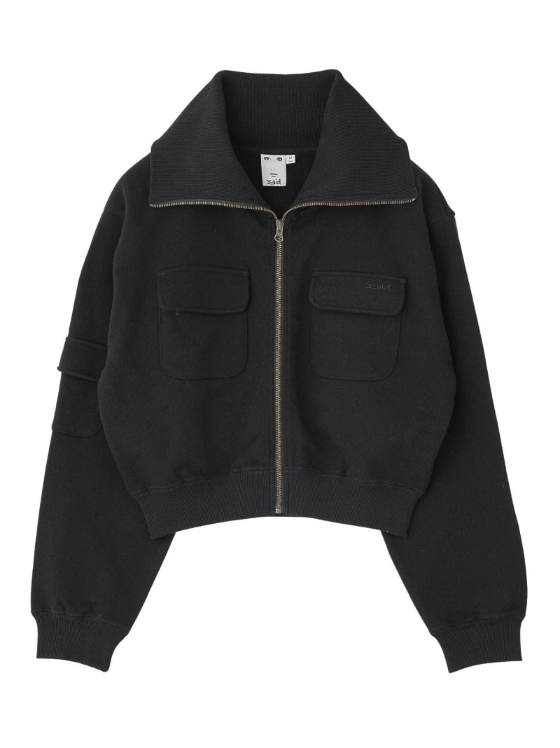 【SALE／30%OFF】ZIP UP SWEAT JACKET X-girl エックスガール トップス スウェット・トレーナー ブラック ベージュ カーキグリーン【RBA_E】【送料無料】[ Fashion]｜X-girl／エックスガール