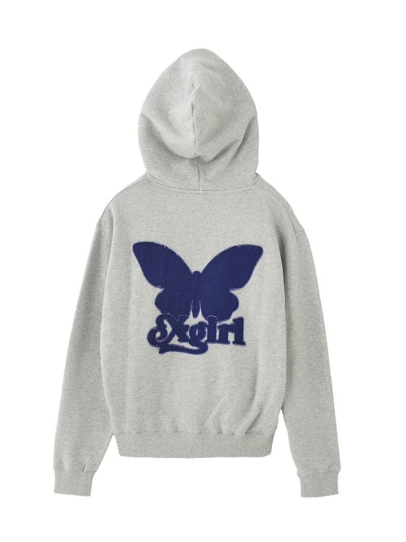 BUTTERFLY PATCH SWEAT HOODIE X-girl エックスガール トップス スウェット・トレーナー グレー【送料無料】[ Fashion]