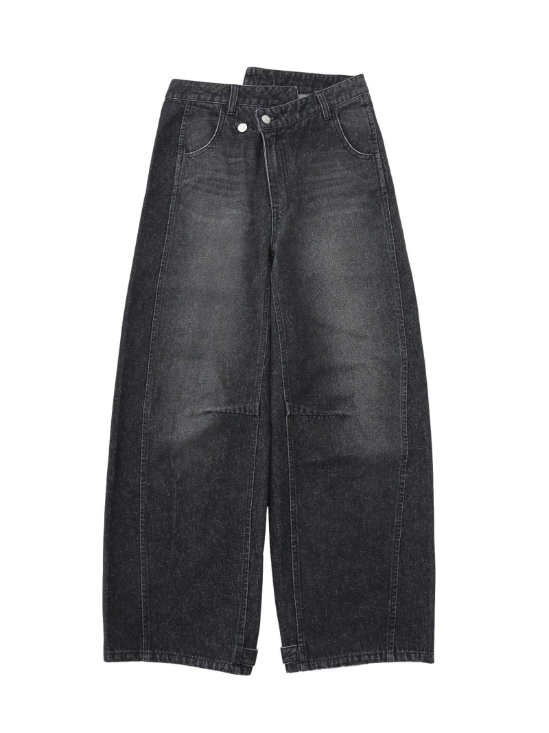 【SALE／30%OFF】ASYMMETRIC WAIST BARREL LEG DENIM PANTS X-girl エックスガール パンツ その他のパンツ ブラック【RBA_E】【送料無料】[ Fashion]｜X-girl／エックスガール