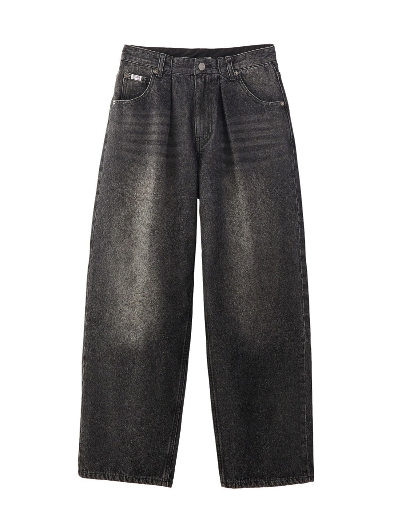 【SALE／30%OFF】LOGO PATCH WIDE TAPERED DENIM PANTS X-girl エックスガール パンツ その他のパンツ ブラック ネイビー【RBA_E】【送料無料】[ Fashion]｜X-girl／エックスガール