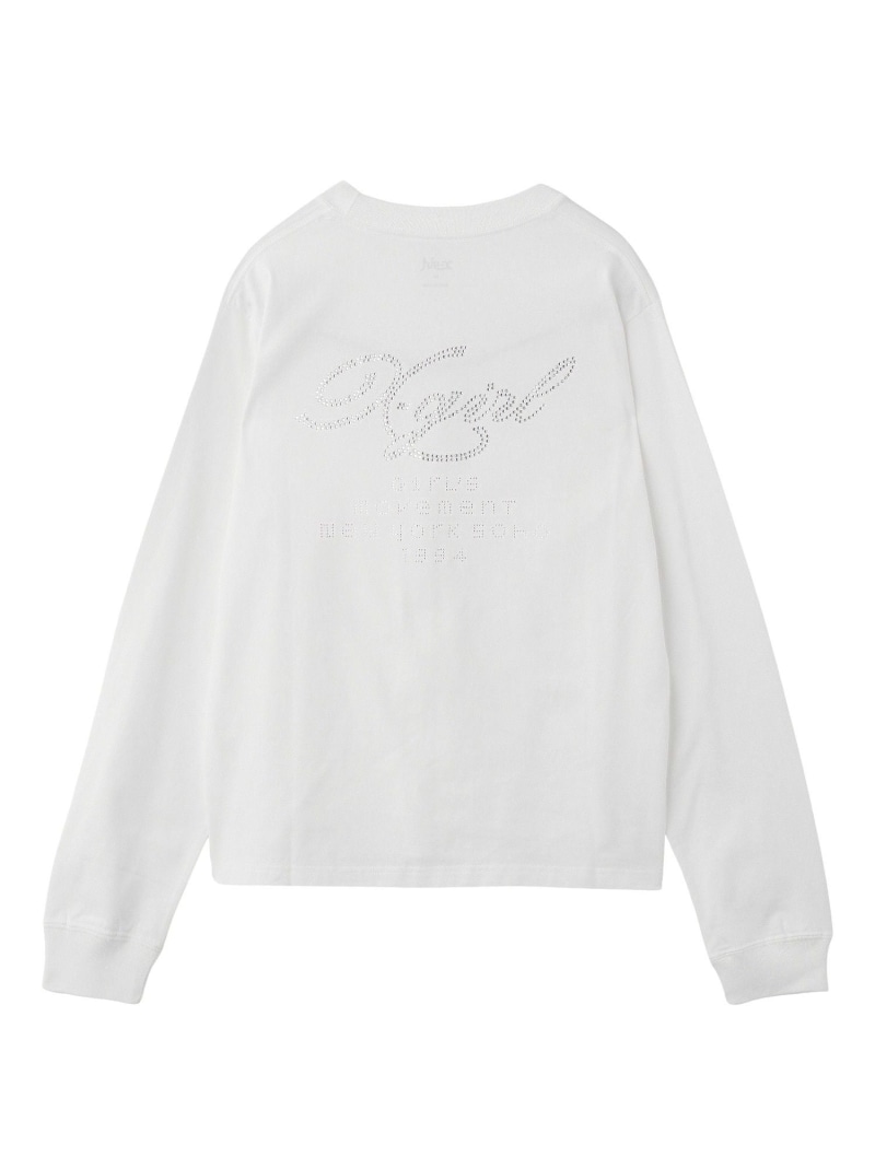 RHINESTONE COMBINATION LOGO L/S TEE X-girl エックスガール トップス カットソー・Tシャツ ホワイト ブラック【送料無料】[ Fashion]