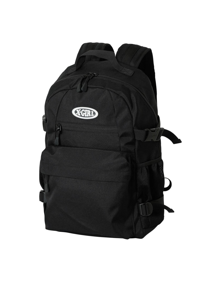 OVAL LOGO BACKPACK X-girl エックスお嬢さん 御徒面子 余分の物の御徒面子 カーキ緑であること 黒いこと 薄墨色【貨物輸送無料】[ Fashion]