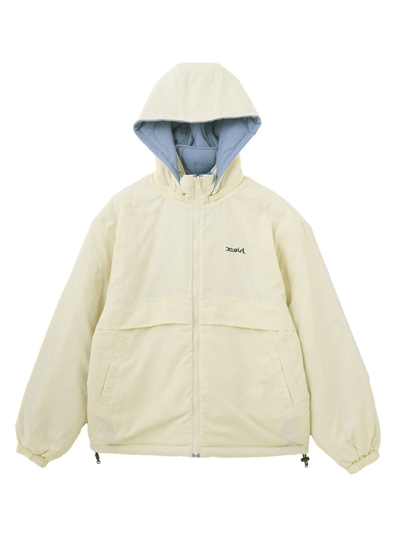 FACE PATCH REVERSIBLE JACKET X-girl エックス御嬢さん ジャケット・アウター 余分の物のジャケット・アウター 白いこと 黒いこと カーキ緑であること【貨物輸送無料】[ Fashion]