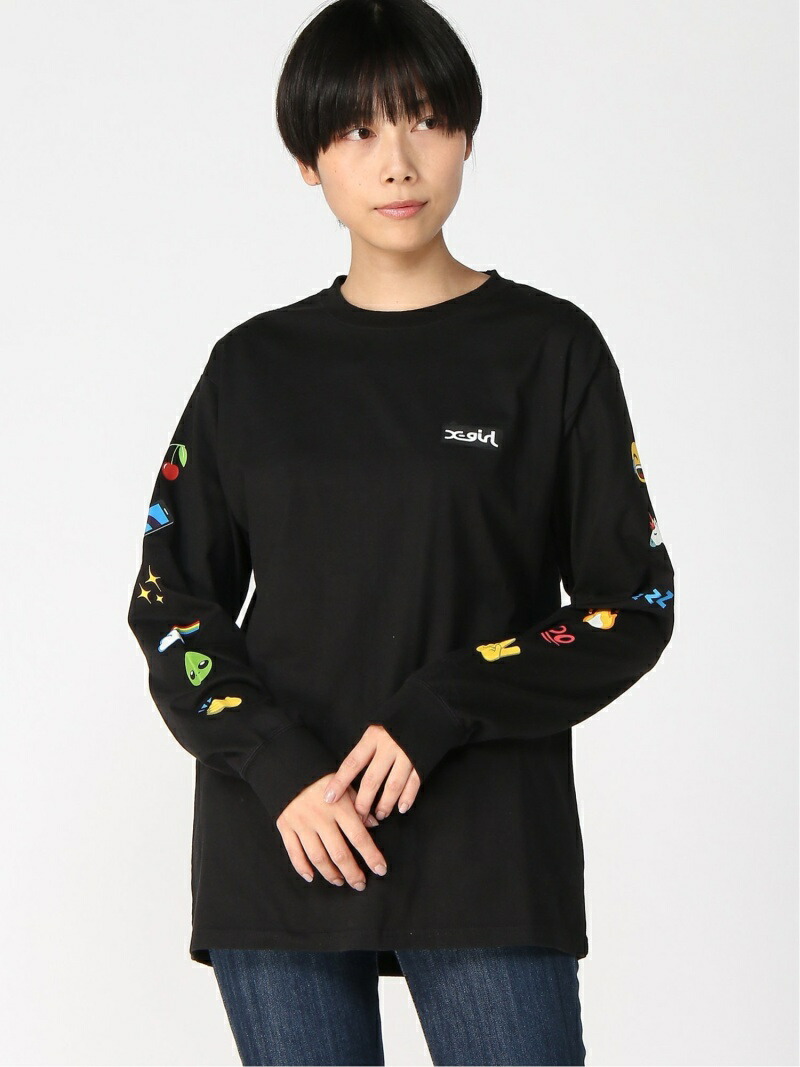 【楽天市場】EMOJI L/S TEE Tシャツ Xgirl Xgirl エックスガール トップス カットソー・Tシャツ ブラック