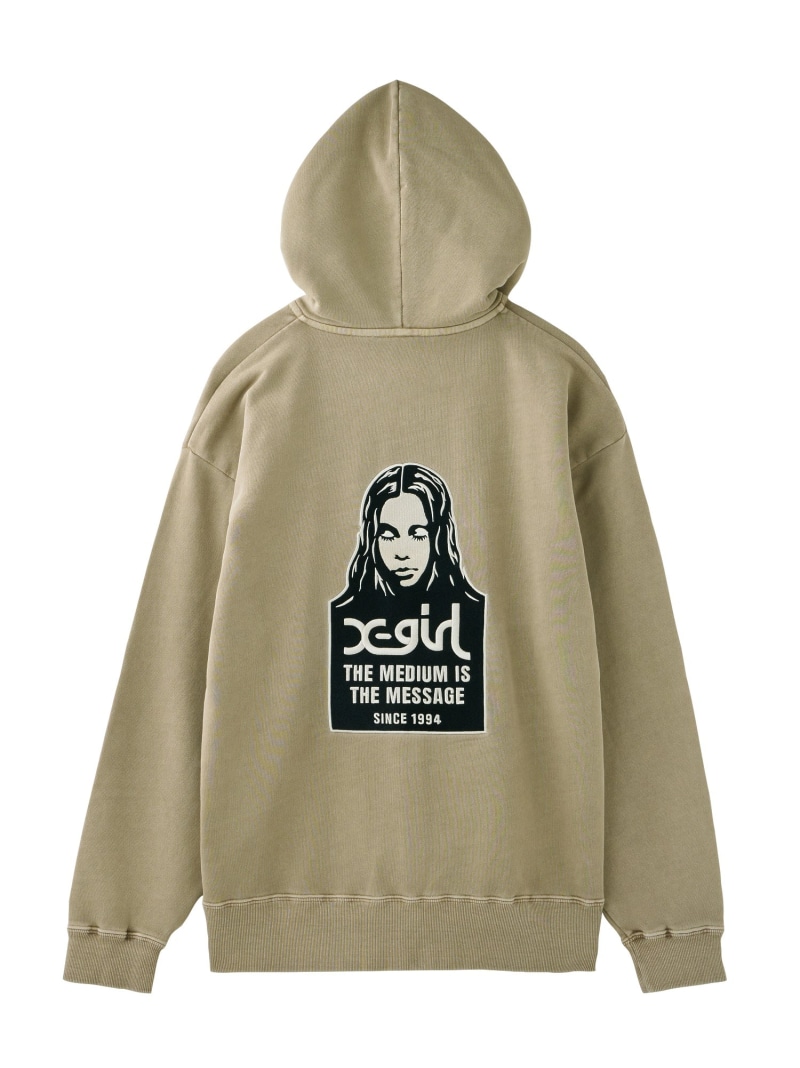 トップス X-girl Parker gray 楽天市場】【SALE／10%OFF】X-girl X-girl/(U)MSGE FACE ZIP SWT