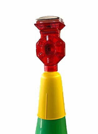 楽天市場】三角コーン用 ソーラー充電式LED6灯点滅工事灯 ソーラー式