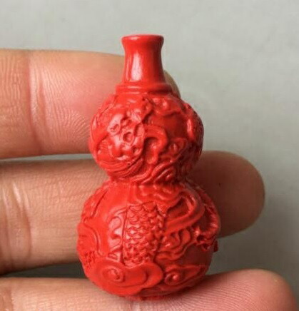 激安 至純朱砂宝瓶達絡/朱砂蝅絲虎牙天珠/花花古ビーズ/