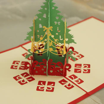 楽天市場 クリスマスツリー もみの木 立体切り絵 グリーティングカード ポップアップカード 中国の本屋