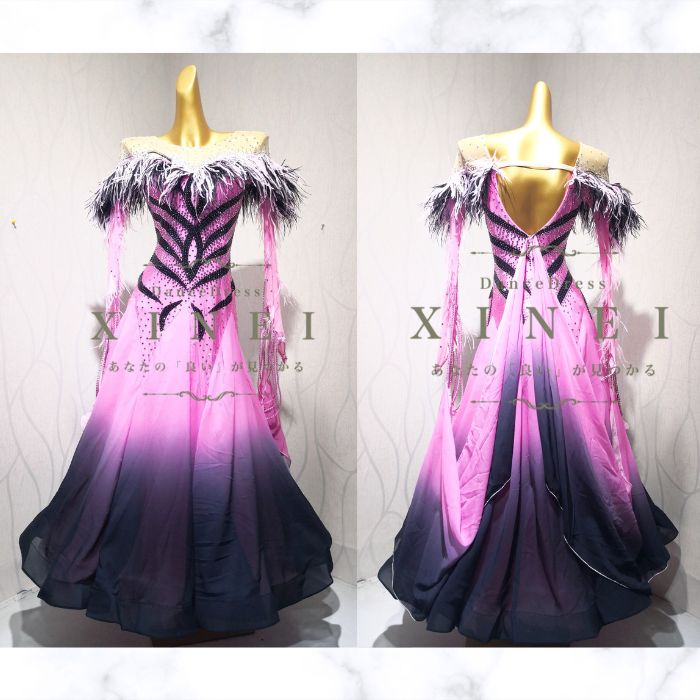 【未使用】ラテンドレス　発表会用　デモンストレーション用　XL 社交ダンスドレス・ラテンドレス・オーダーメイド対応（競技