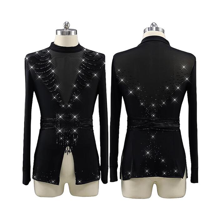 【既製品】社交ダンス　モダンドレス　ラテンドレス　競技　デモ　男性トップス　MEN020　【XINEI】｜XINEIダンスドレス
