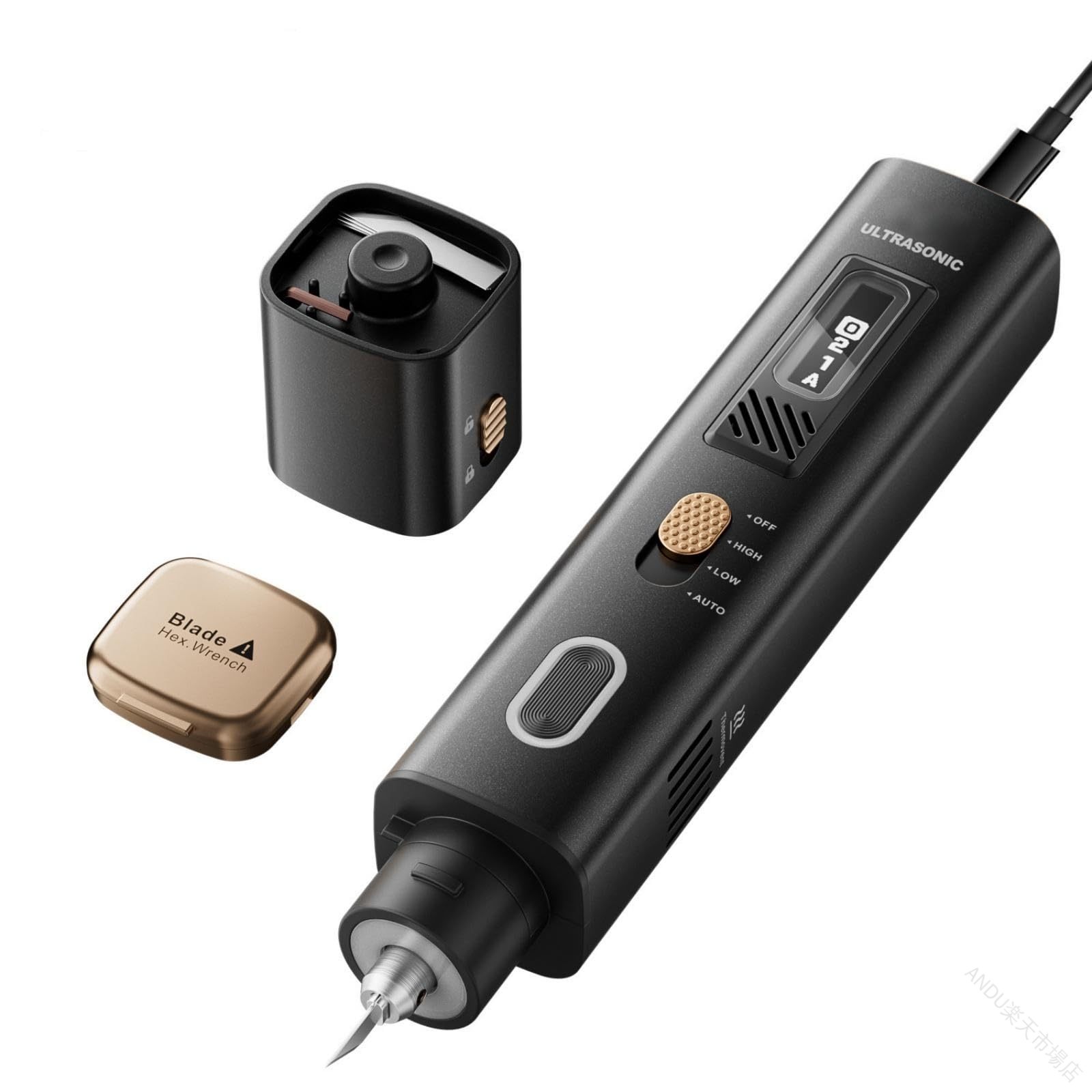 超音波 カッター ポリッシャー 1台 多役 小型 手持ち プラスチック カッター 4モード ポリッシャー 35W 高出力 超音波 カッターツール Type-C 給電 DIY ツール ブレード 付き 過熱 保護機能 木材 プラスチック 皮革 3D プリント 樹脂 用