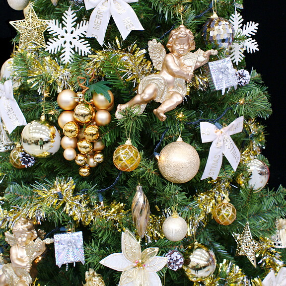 楽天市場 レンタル クリスマスツリー セット 240cm アイボリー ゴールド 往復 送料無料 クリスマスツリー レンタル Fy16ren07 クリスマス屋