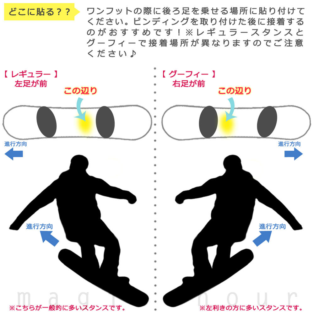 送料無料 スノーボード デッキパッド アクセサリー 大判 滑り止め