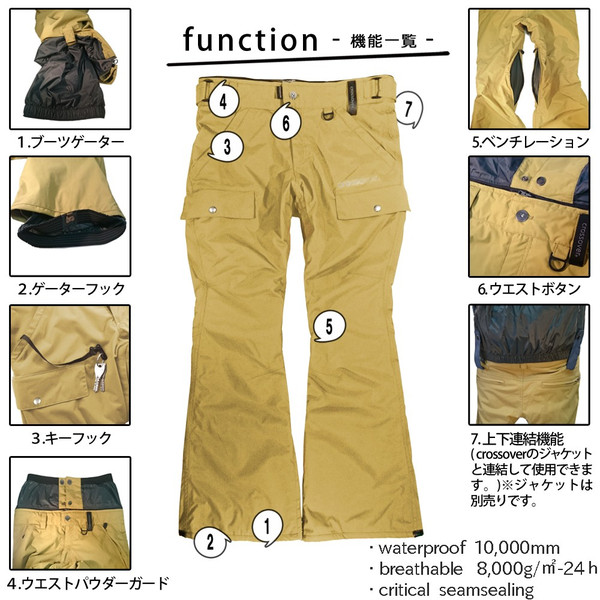 代引き手数料無料 スノーボード スノボー ウェア メンズ レディース スリム 細身 パンツ 下 Crossover クロスオーバー Chronos Pants Csw8501 無地 細身w 好評 Www Butterflyresidence Com