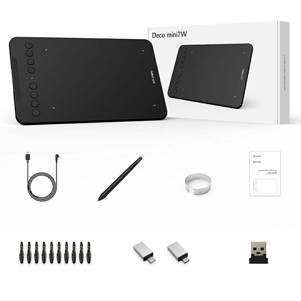 楽天市場 Xp Pen ペンタブ ワイヤレス バッテリーペン 8192レベル筆圧 エクスプレスキー8個 ペンタブレット Androidデバイスを対応 Decomini7 W ペイントソフト無料ゲット 送料無料 Xp Pen楽天市場店