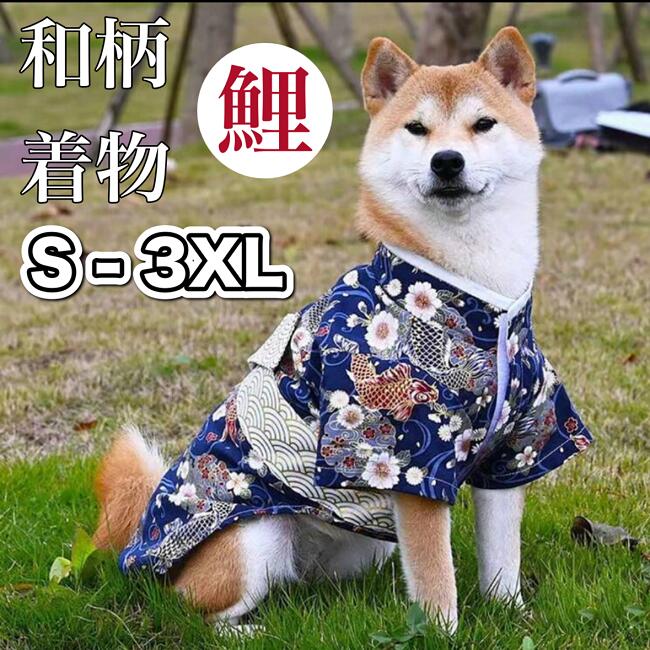 楽天市場】送料無料 日本製 犬服 犬用 猫用 甚平 和服 夏服 祭り 着物 ドッグウェア 浴衣 男の子 卒業式 日本男児 (S M L 2L 3L )  小型犬 中型犬 結婚式 お誕生日 記念日 撮影用 和柄 鯉 雄 かっこいい コスプレ