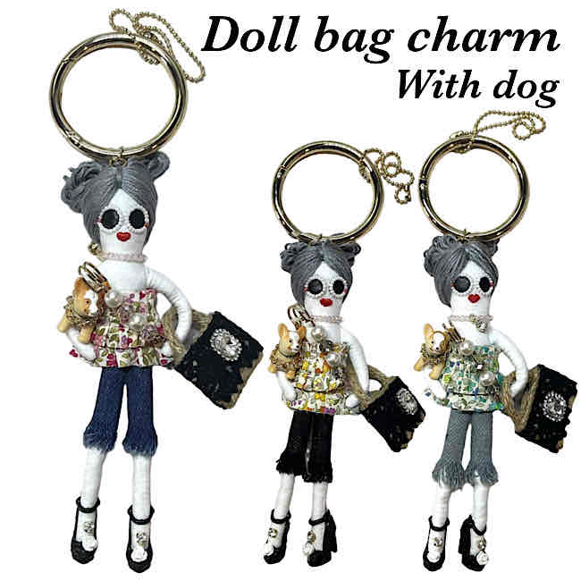楽天市場】送料無料 ドールチャーム バッグチャーム 人形 女の子