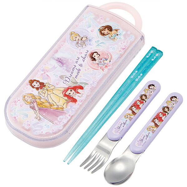 子供用　箸　スプーン　フォーク　箸箱　スライド　キャラクター　日本製　食洗器対応　子ども用　お弁当　キッズ　女の子　給食　幼稚園　保育園　小学生　お箸　プリンセス　princess　ラプンツェル　アリエル　美女と野獣　ベル　シンデレラ　眠れる森の美女　Disney画像