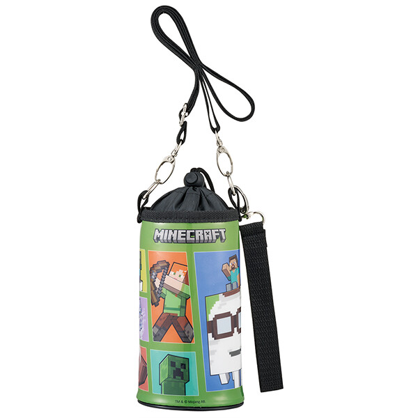 NEW マインクラフト　エナメル ペットボトルケース マイクラ ショルダーベルト　ハンドストラップ付き　ペットボトルカバー　ペットボトルケース　肩ベルト付き　子供用　キャラクター　ゲーム　人気　Minecraft　水筒カバー　水筒ケース　女の子　男の子　キッズ画像