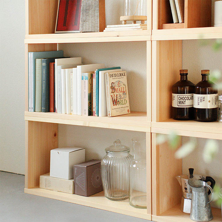 収納箱 収納家具 収納棚 収納棚 ボックス ユニット収納 シェルフ ラック 収納 国産 シンプル 無垢材 Waku S シンプル 店 ひのき 木製 W キシル